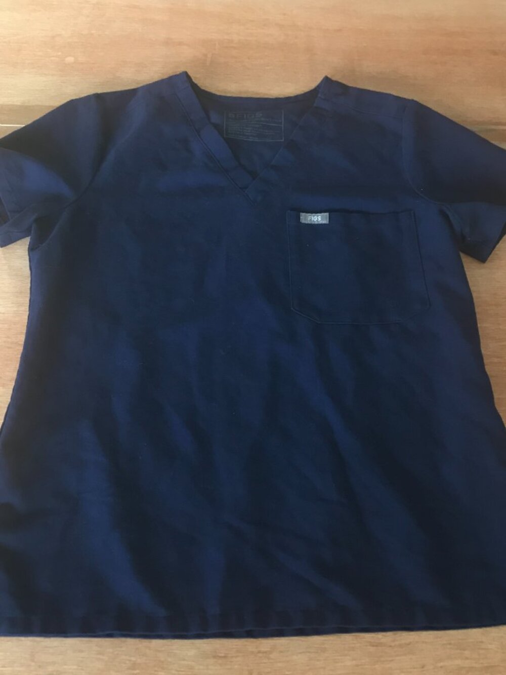 Figs Catarina One Pocket Scrub Top Women XXS Blue V Neck Short Sleeve Nurse